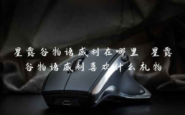 星露谷物语威利在哪里 星露谷物语威利喜欢什么礼物