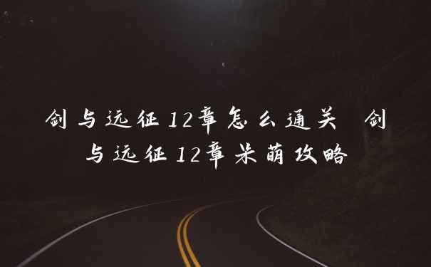 剑与远征12章怎么通关 剑与远征12章呆萌攻略