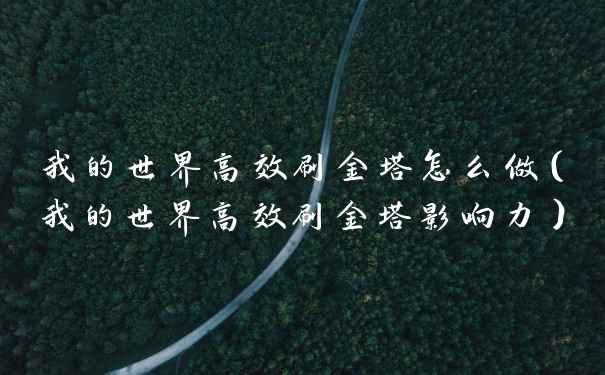我的世界高效刷金塔怎么做（我的世界高效刷金塔影响力）