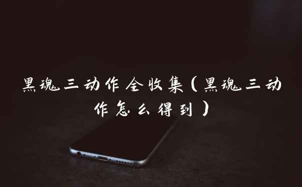 黑魂三动作全收集（黑魂三动作怎么得到）