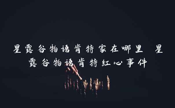 星露谷物语肯特家在哪里 星露谷物语肯特红心事件