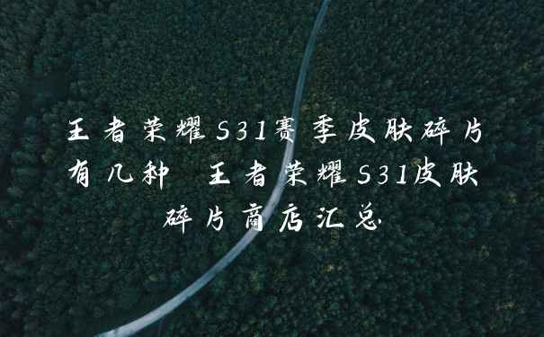 王者荣耀s31赛季皮肤碎片有几种 王者荣耀s31皮肤碎片商店汇总