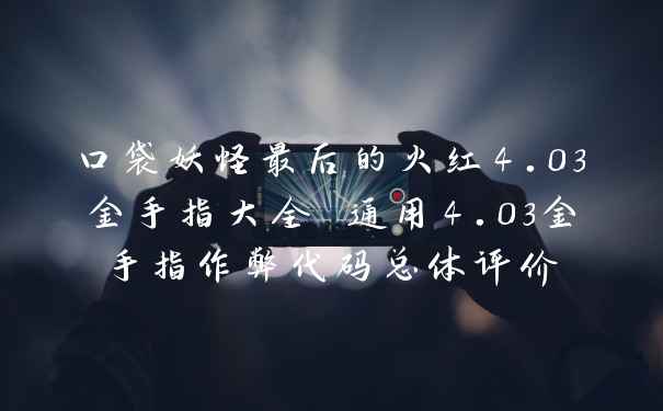 口袋妖怪最后的火红4.03金手指大全 通用4.03金手指作弊代码总体评价