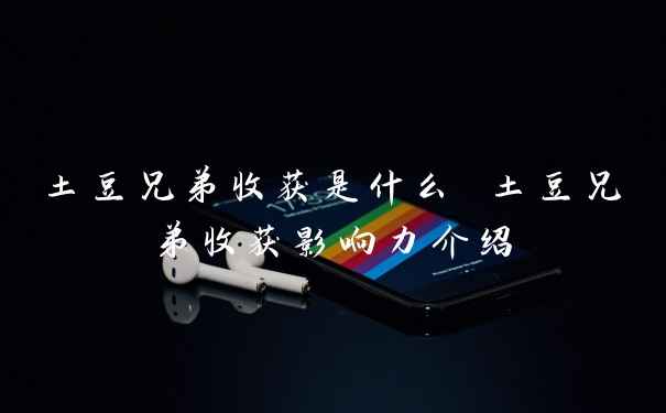 土豆兄弟收获是什么 土豆兄弟收获影响力介绍