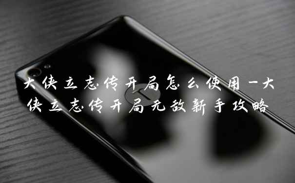大侠立志传开局怎么使用-大侠立志传开局无敌新手攻略
