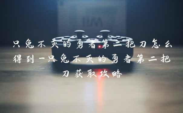 只兔不灭的勇者第二把刀怎么得到-只兔不灭的勇者第二把刀获取攻略