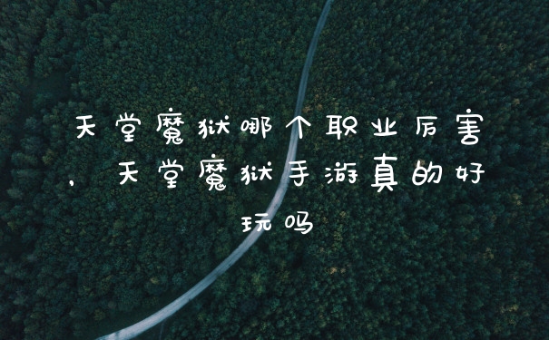 天堂魔狱哪个职业厉害,天堂魔狱手游真的好玩吗