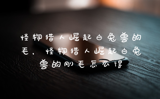怪物猎人崛起白兔兽的毛,怪物猎人崛起白兔兽的刚毛怎么得
