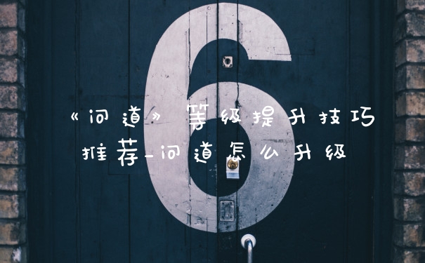 《问道》等级提升技巧推荐_问道怎么升级