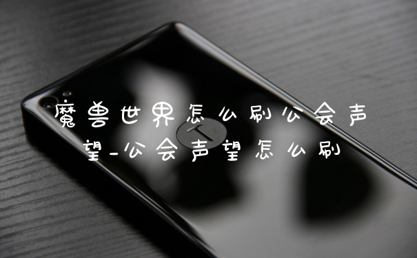 魔兽世界怎么刷公会声望_公会声望怎么刷