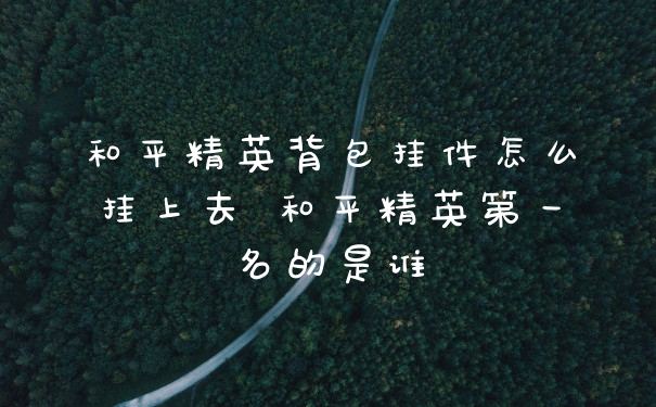 和平精英背包挂件怎么挂上去 和平精英第一名的是谁