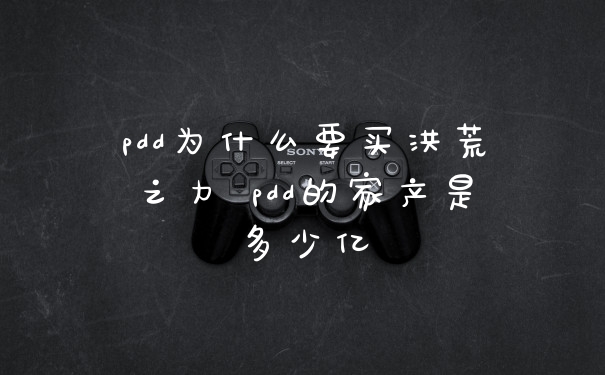 pdd为什么要买洪荒之力 pdd的家产是多少亿