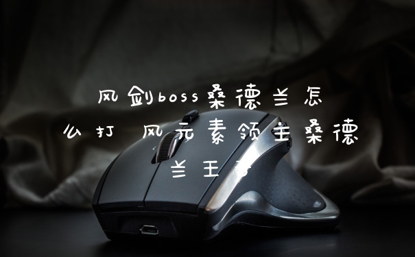 风剑boss桑德兰怎么打 风元素领主桑德兰王子