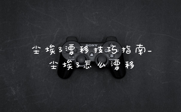 尘埃3漂移技巧指南_尘埃3怎么漂移
