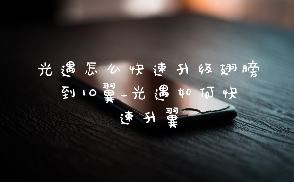 光遇怎么快速升级翅膀到10翼_光遇如何快速升翼