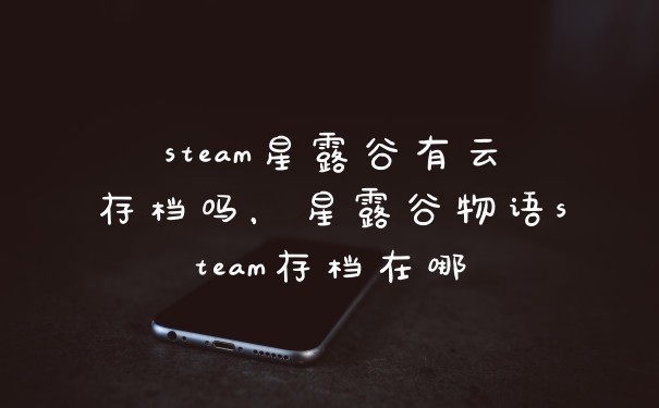 steam星露谷有云存档吗，星露谷物语steam存档在哪