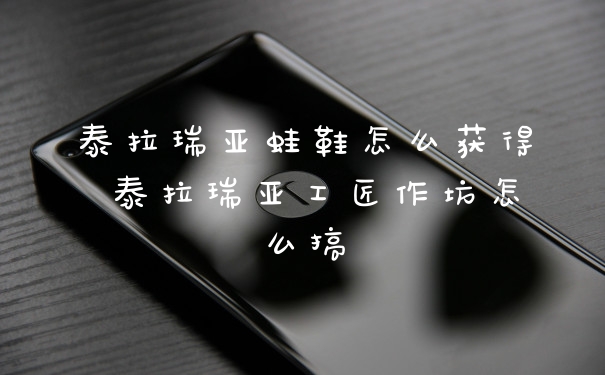 泰拉瑞亚蛙鞋怎么获得 泰拉瑞亚工匠作坊怎么搞