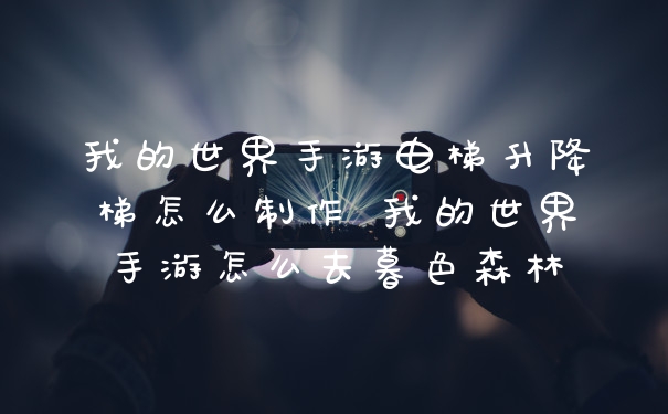 我的世界手游电梯升降梯怎么制作 我的世界手游怎么去暮色森林