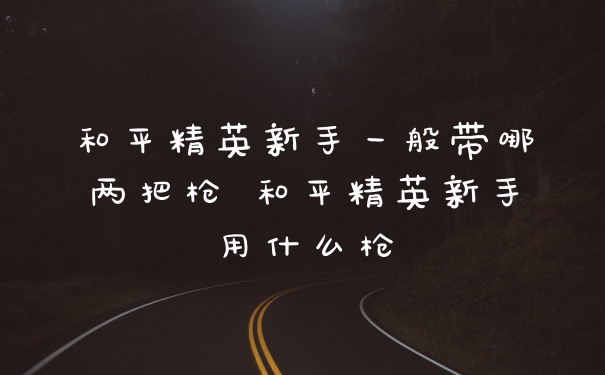和平精英新手一般带哪两把枪 和平精英新手用什么枪