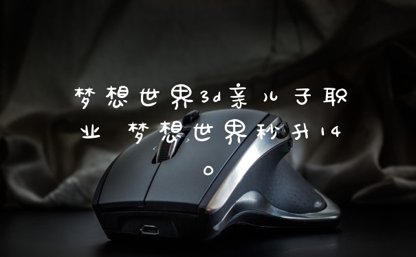 梦想世界3d亲儿子职业 梦想世界秒升140