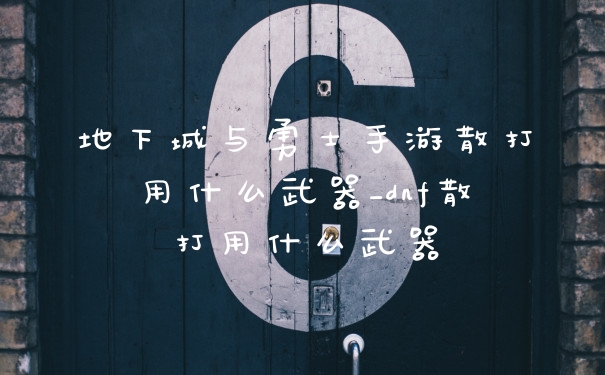 地下城与勇士手游散打用什么武器_dnf散打用什么武器