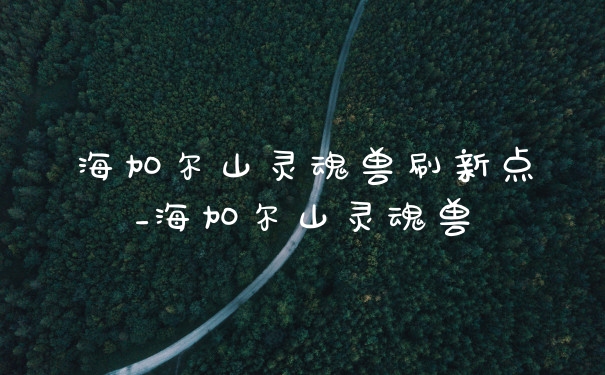 海加尔山灵魂兽刷新点_海加尔山灵魂兽
