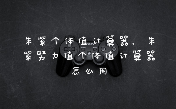 朱紫个体值计算器，朱紫努力值个体值计算器怎么用