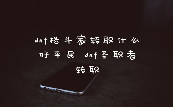 dnf格斗家转职什么好平民 dnf圣职者转职