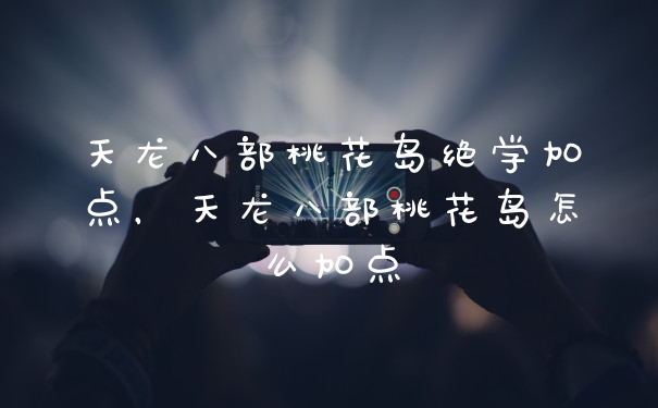 天龙八部桃花岛绝学加点，天龙八部桃花岛怎么加点