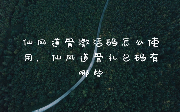 仙风道骨激活码怎么使用,仙风道骨礼包码有哪些