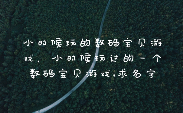 小时候玩的数码宝贝游戏，小时候玩过的一个数码宝贝游戏,求名字