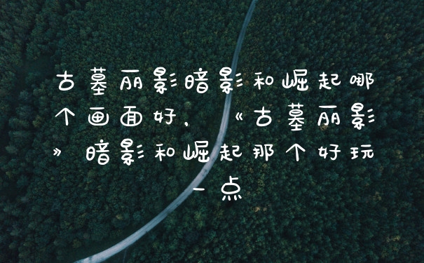 古墓丽影暗影和崛起哪个画面好，《古墓丽影》暗影和崛起那个好玩一点