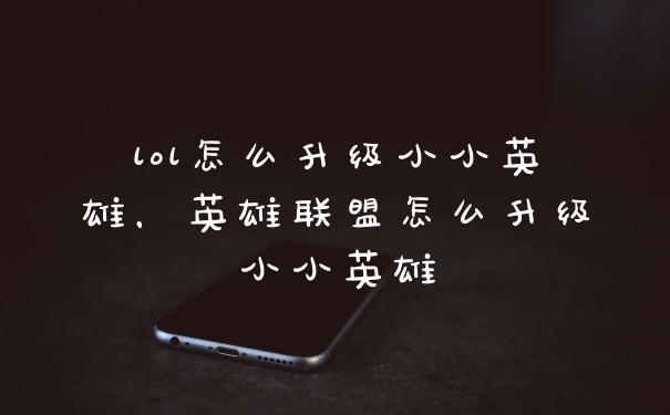 lol怎么升级小小英雄，英雄联盟怎么升级小小英雄