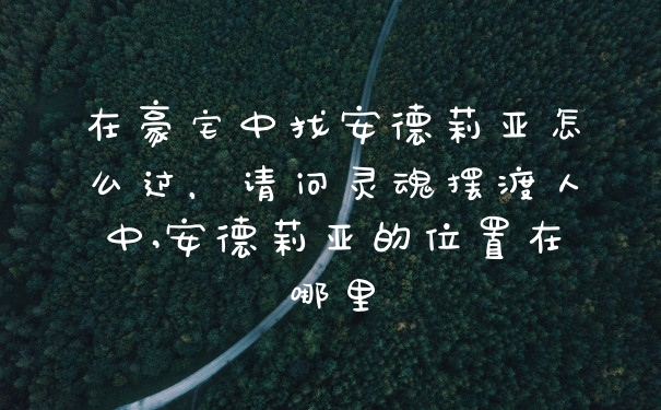 在豪宅中找安德莉亚怎么过，请问灵魂摆渡人中,安德莉亚的位置在哪里