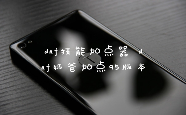dnf技能加点器 dnf奶爸加点95版本