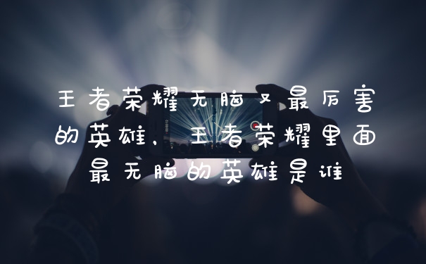 王者荣耀无脑又最厉害的英雄，王者荣耀里面最无脑的英雄是谁