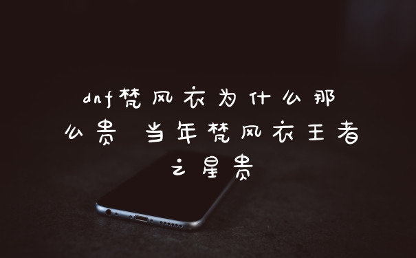 dnf梵风衣为什么那么贵 当年梵风衣王者之星贵