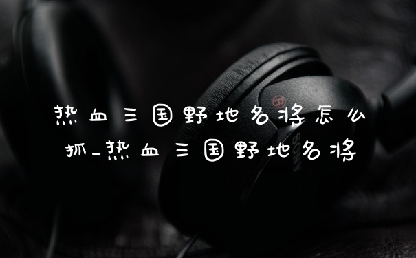 热血三国野地名将怎么抓_热血三国野地名将