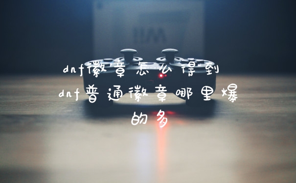 dnf徽章怎么得到 dnf普通徽章哪里爆的多