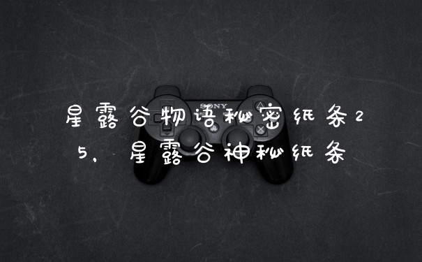 星露谷物语秘密纸条25，星露谷神秘纸条