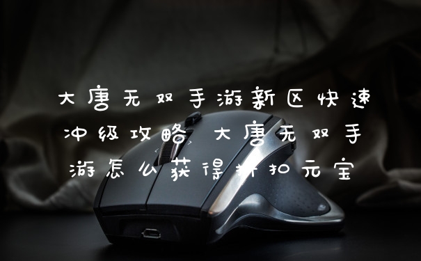 大唐无双手游新区快速冲级攻略 大唐无双手游怎么获得折扣元宝