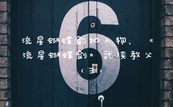流星蝴蝶剑加人物,《流星蝴蝶剑》武侠教父(三)