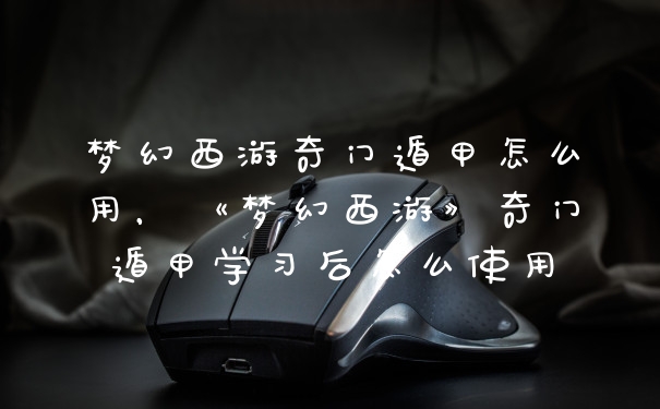 梦幻西游奇门遁甲怎么用，《梦幻西游》奇门遁甲学习后怎么使用