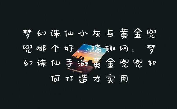 梦幻诛仙小灰与黄金兜兜哪个好，搞趣网：梦幻诛仙手游黄金兜兜如何打造才实用