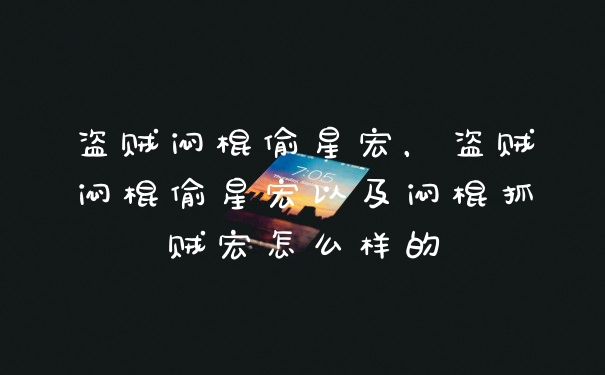 盗贼闷棍偷星宏，盗贼闷棍偷星宏以及闷棍抓贼宏怎么样的