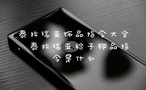 泰拉瑞亚饰品指令大全，泰拉瑞亚给予物品指令是什么