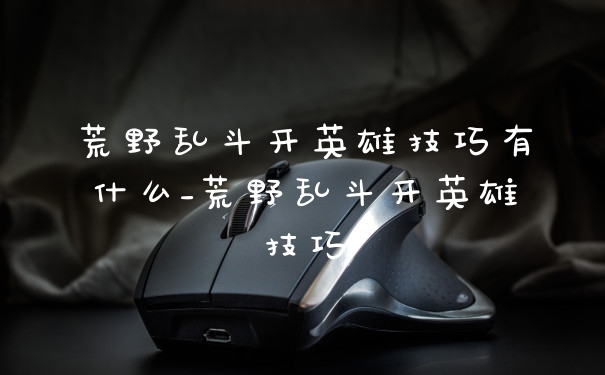 荒野乱斗开英雄技巧有什么_荒野乱斗开英雄技巧