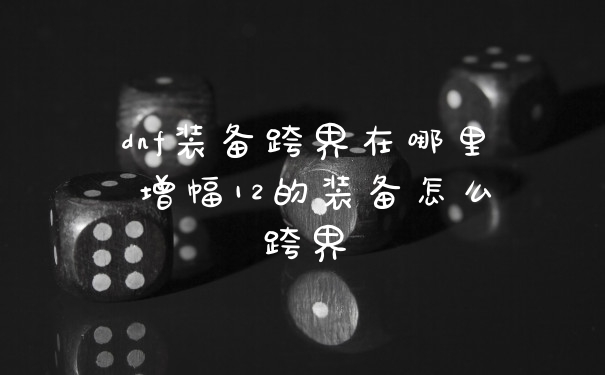 dnf装备跨界在哪里 增幅12的装备怎么跨界