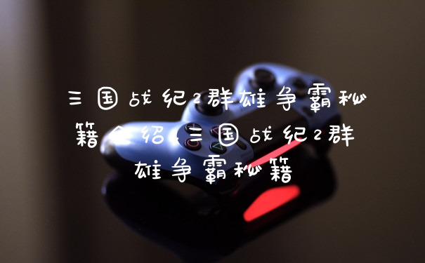三国战纪2群雄争霸秘籍介绍_三国战纪2群雄争霸秘籍