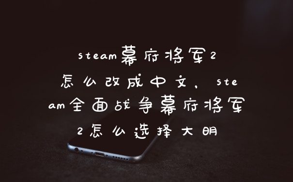 steam幕府将军2怎么改成中文,steam全面战争幕府将军2怎么选择大明